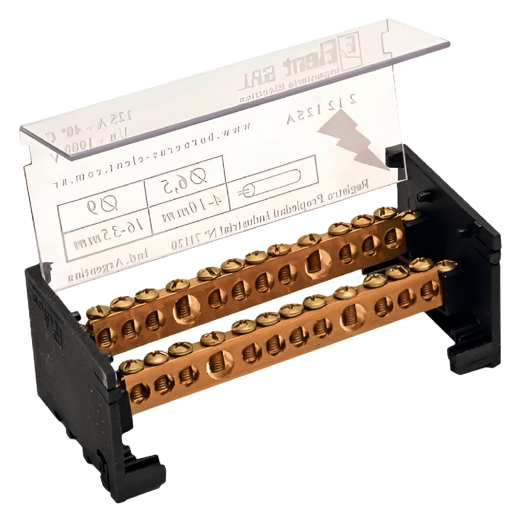 [13080] Repartidor Bipolar 12/125A C/Tapa Profesional Elent