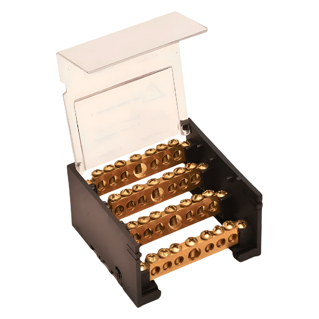 [7400] Repartidor Tetrapolar 7/125A C/Tapa Profesional Elent