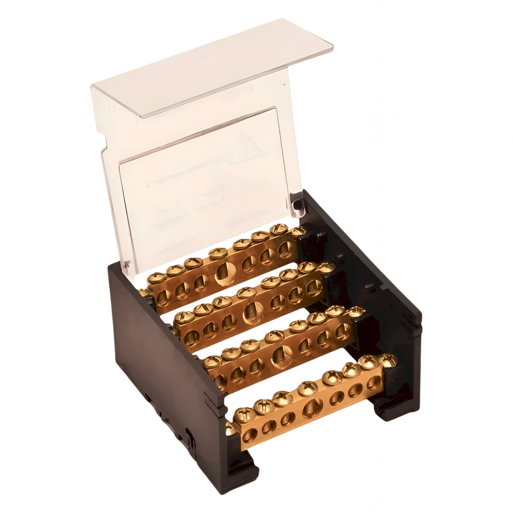 [7400] Repartidor Tetrapolar 7/125A C/Tapa Profesional Elent