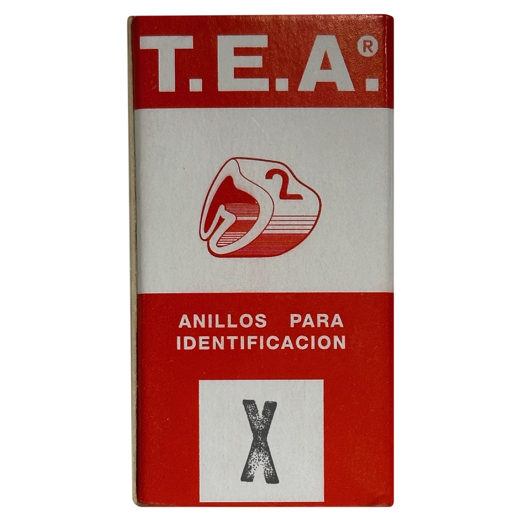 [14032] Anillos Identificadores Amarillo Letra X Tea