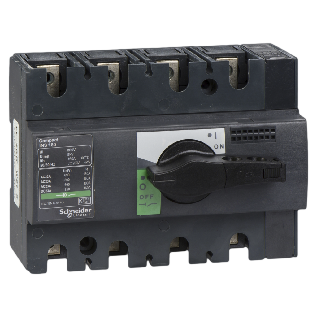 [15534] Seccionador Compact 4x160A 380VCA Maneta Giratoria Bajo Carga S/Fusible Schneider Electric