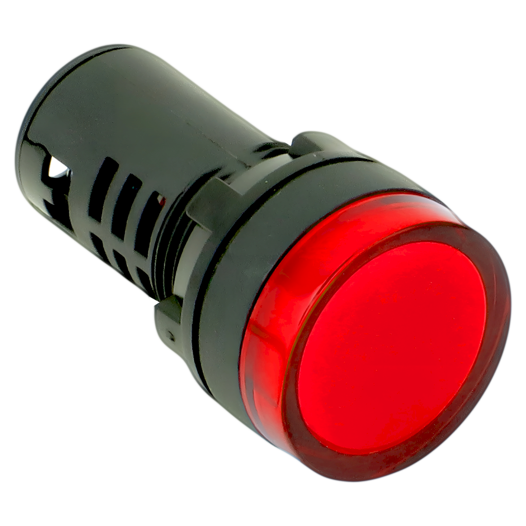 [16102] Ojo de Buey Plástico Multiled 220VCA 22mm Rojo Tea