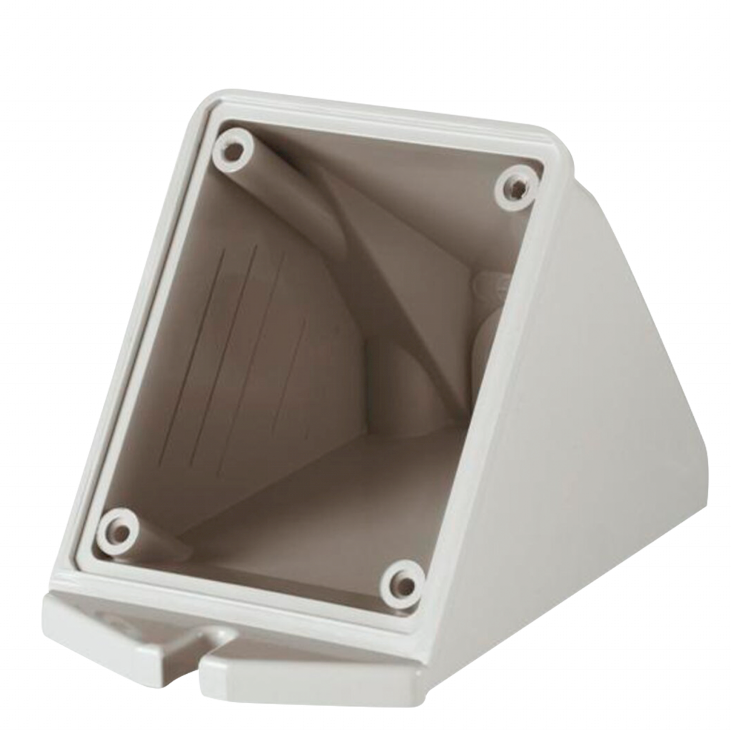 [19648] Caja Inclinada /Toma Termoplástico 16A 70x87mm Interior y Exterior Gris Scame