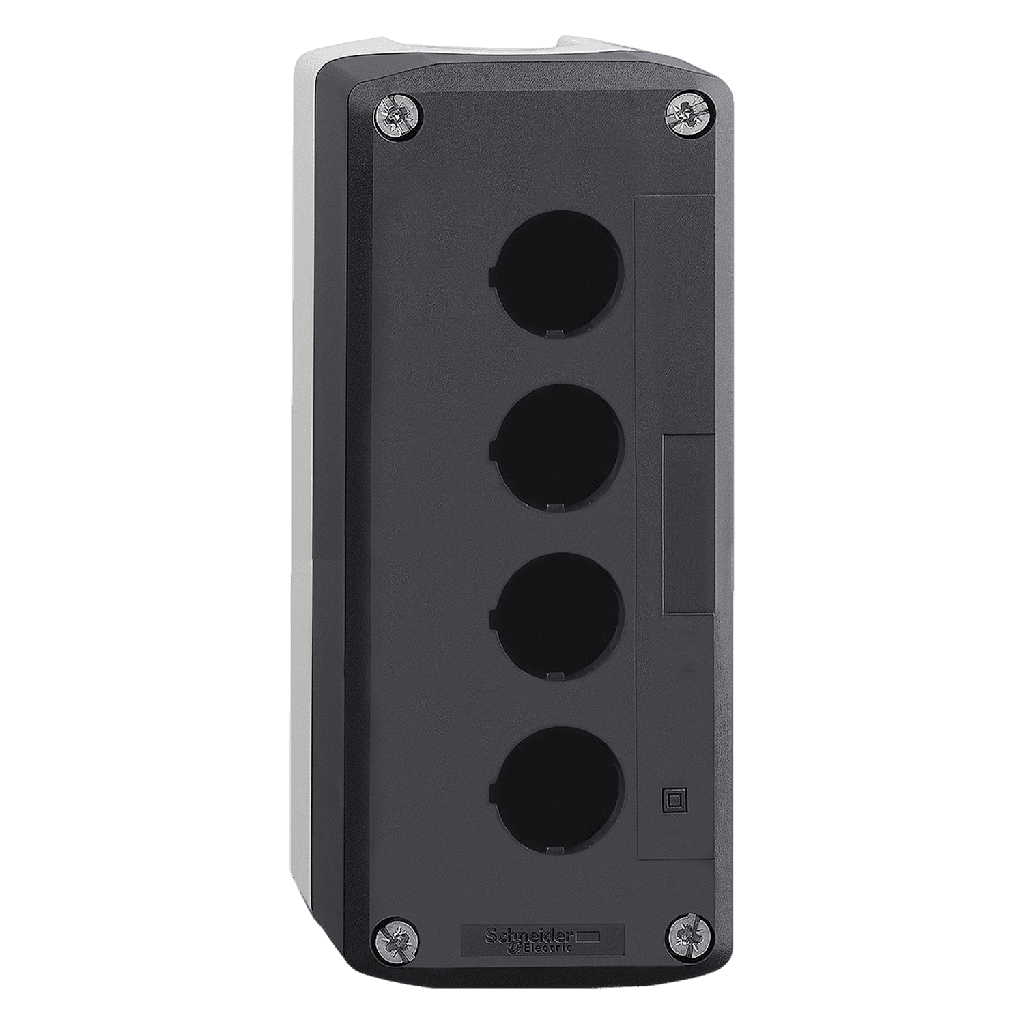 [22268] Caja Pie de Maquina Policarbonato Gris 4 Orificios Schneider Electric