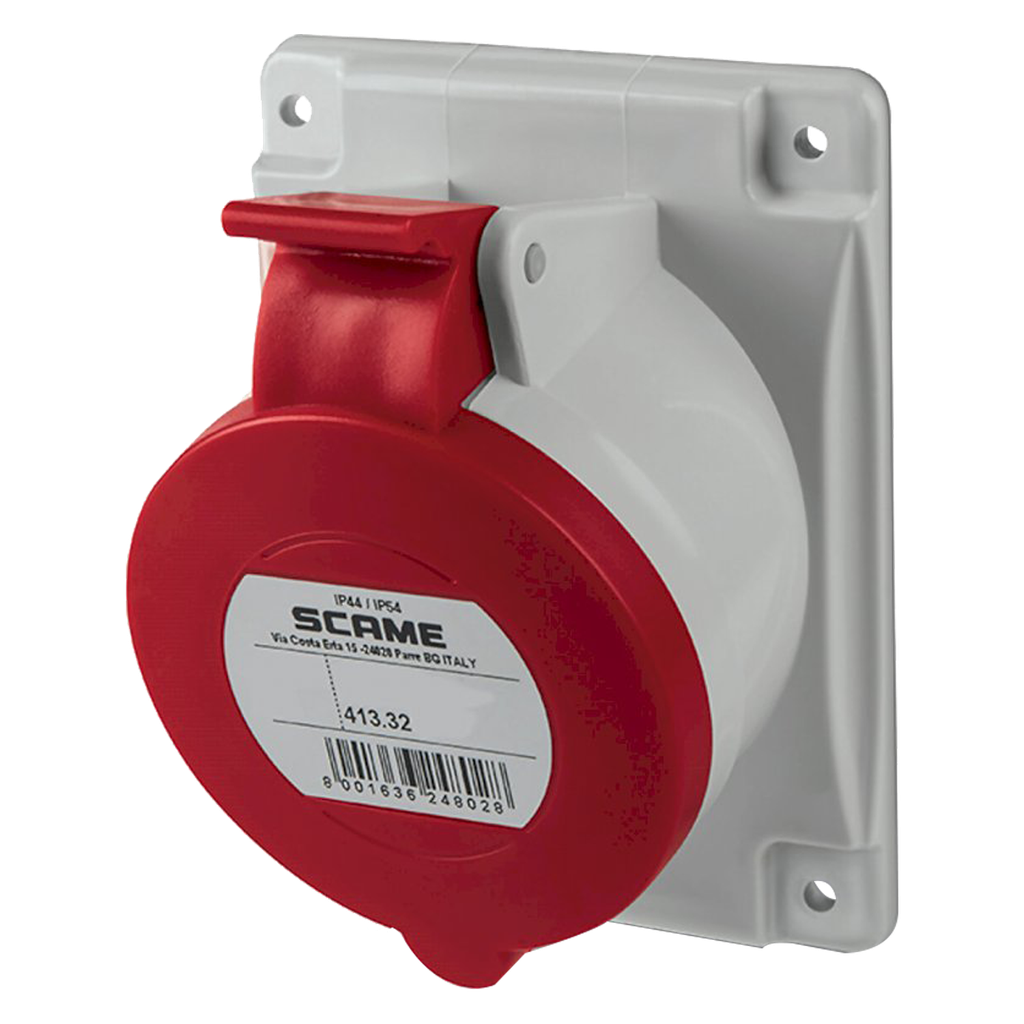 [23734] Toma Industrial Embutir 32A 4P 380V IP44 Scame