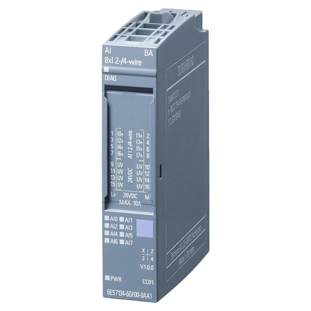 [24934] Módulo S7-1500SP/ET200SP 8 E/Analog. Conector Alimen. Bus/Distribucion Bus Montaje Riel DIN 24VCC Siemens