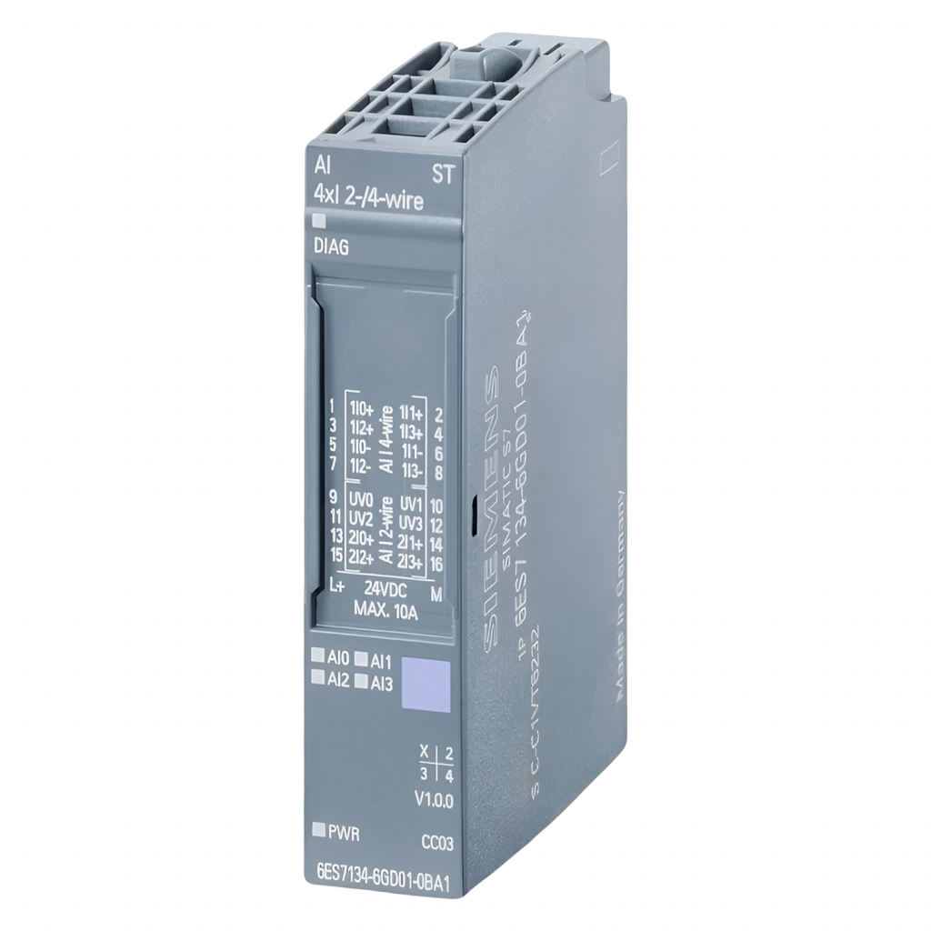 Módulo S7-1500SP/ET200SP 8 E/Analog. Conector Alimen. Bus/Distribucion Bus Montaje Riel DIN 24VCC Siemens