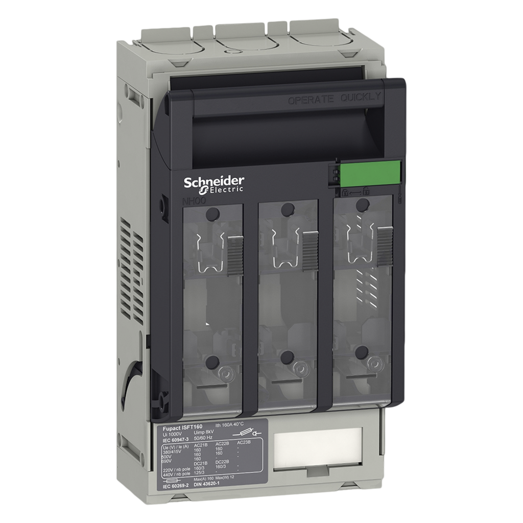 [28532] Seciconador 3x160A 690VCA Maneta Tipo Horno Fusibles Bajo Carga Schneider Electric