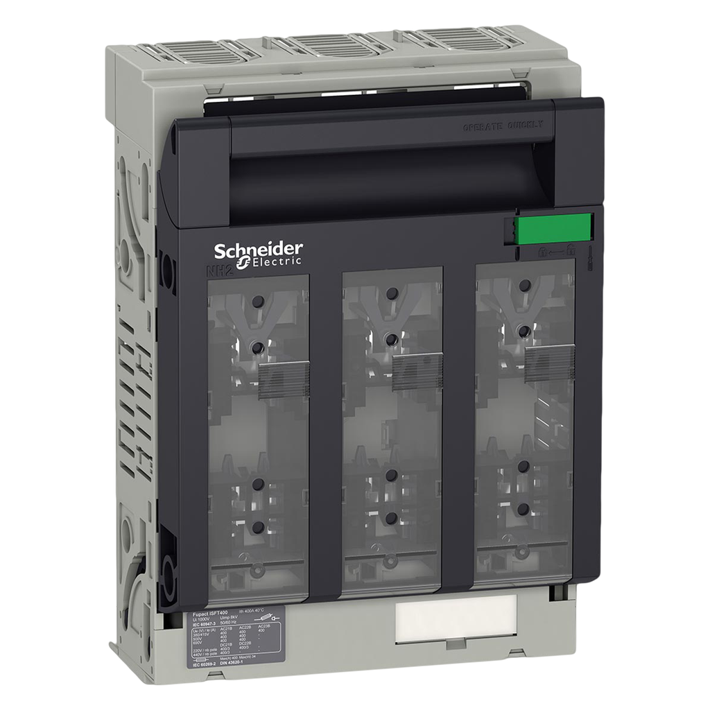 [30260] Seccionador FUPACT 3x400A 690VCA Maneta Tipo Horno Bajo Carga C/Portafucible S/Fusible Schneider Electric