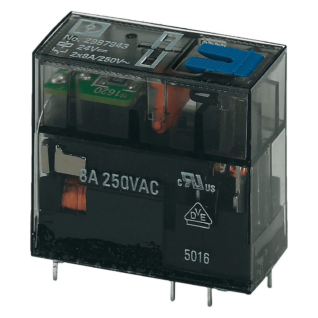 [909] Relé MR 2 Inversores 24VCC 16A C/Led Phoenix Contact