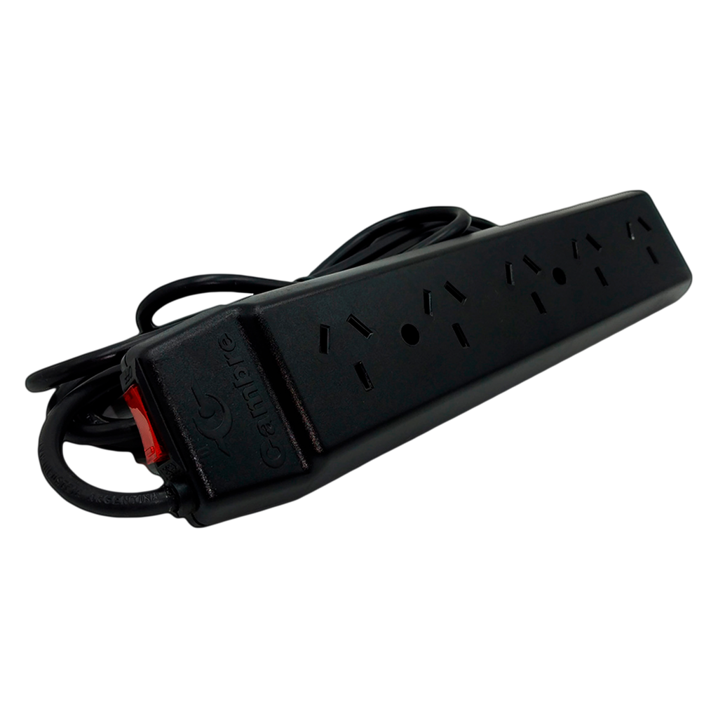 [3260] Zapatilla 5 Tomas 3P 10A Cable 3Mts Negra Cambre Cambre