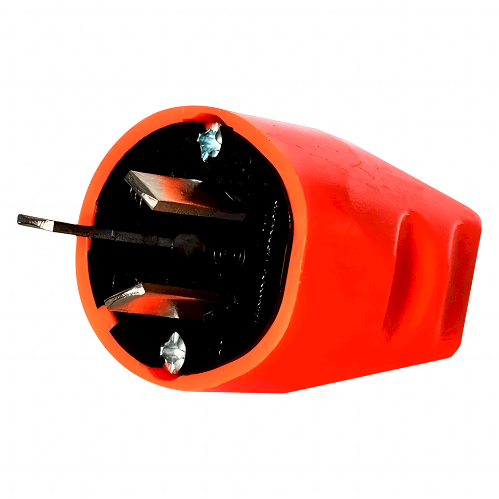 [3266] Ficha de Prueba P/Toma 3 Patas Chatas P/Instalador Naranja Cambre