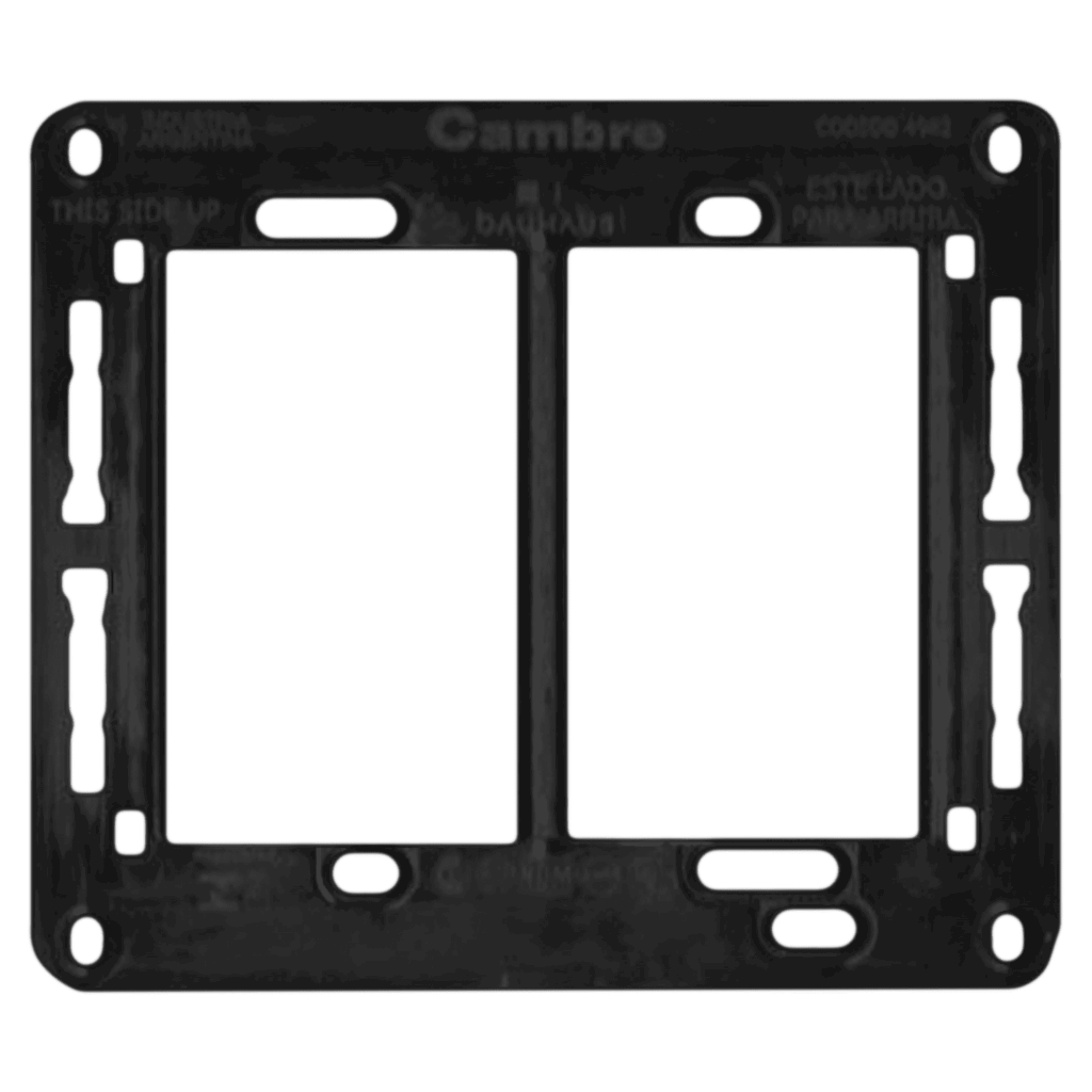 [3479] Bastidor Doble Bauhaus PVC 8 Módulos Negro Cambre