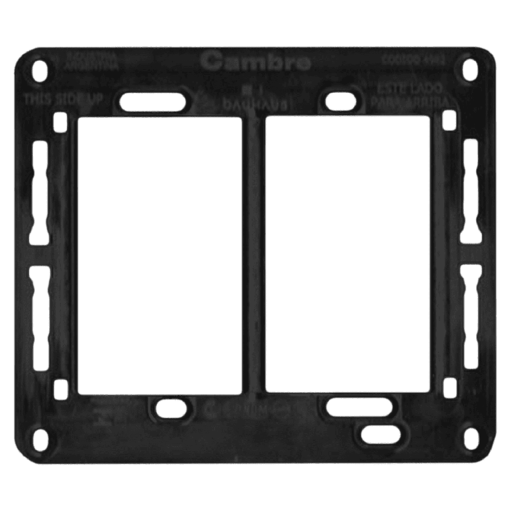 [3479] Bastidor Doble Bauhaus PVC 8 Módulos Negro Cambre