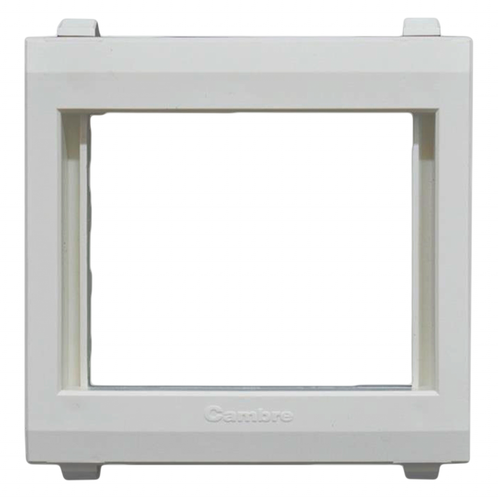 Bastidor Rectangular P/Frente de Tablero PVC 2 Módulos Blanco Cambre