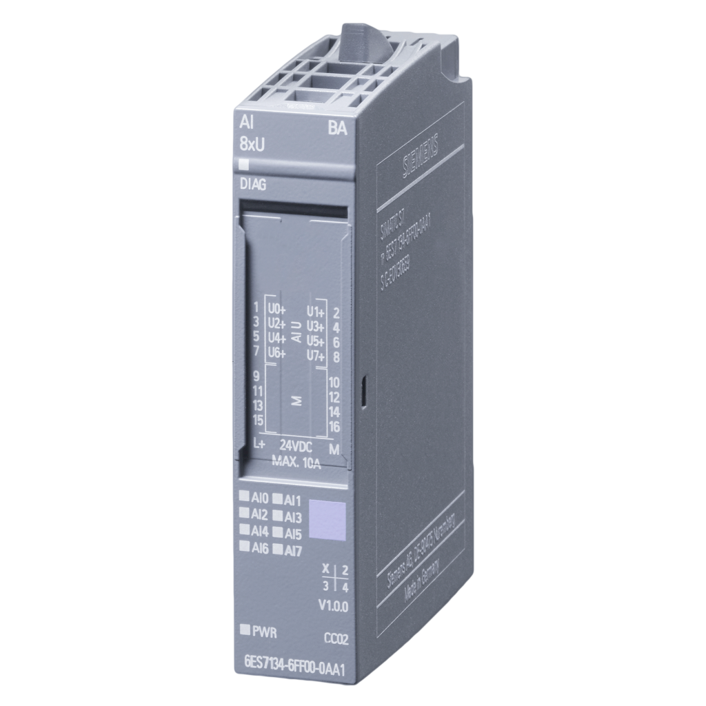 [24928] Módulo ET200SP 8 E/Analog. Conector Alimen. Bus/Distribucion Bus Montaje Riel DIN/Sobre Base 24VCC Siemens