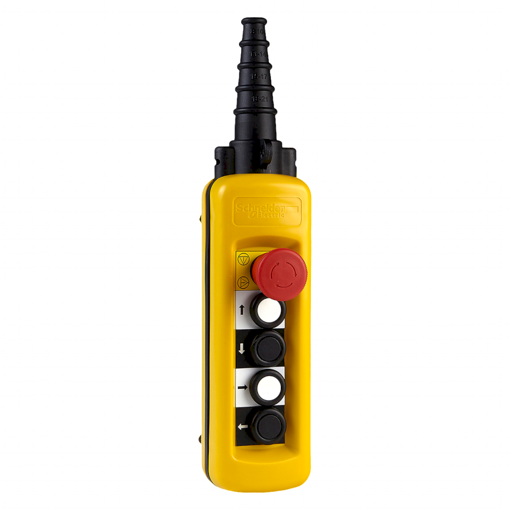 [29595] Caja Colgante Polipropileno Amarillo/Blanco/Negro/Rojo 4NA/1NC Schneider Electric