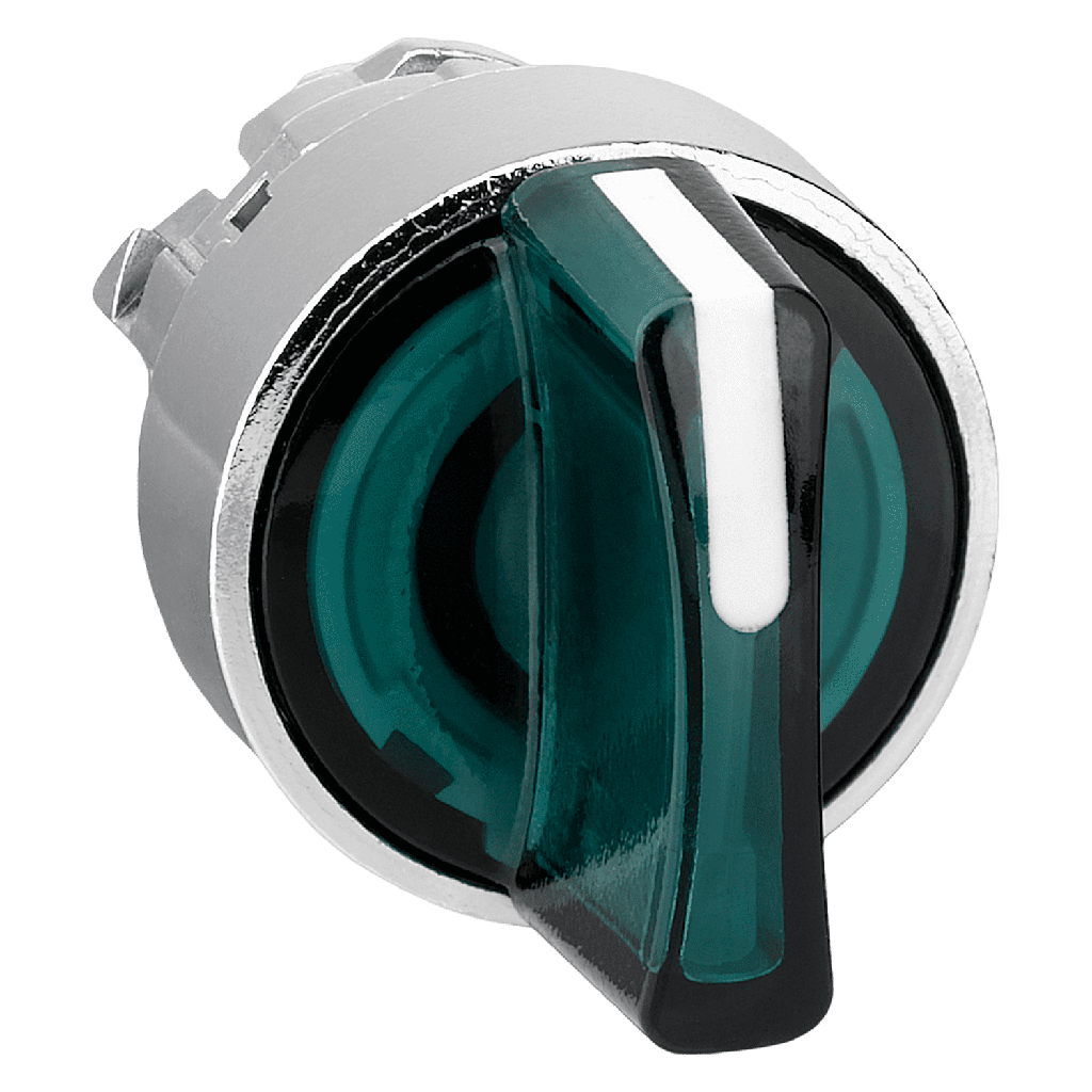 [29668] Cabezal Perilla XB4 Metálico Luminoso 3 Posiciones Fijas S/Soporte Verde Schneider Electric