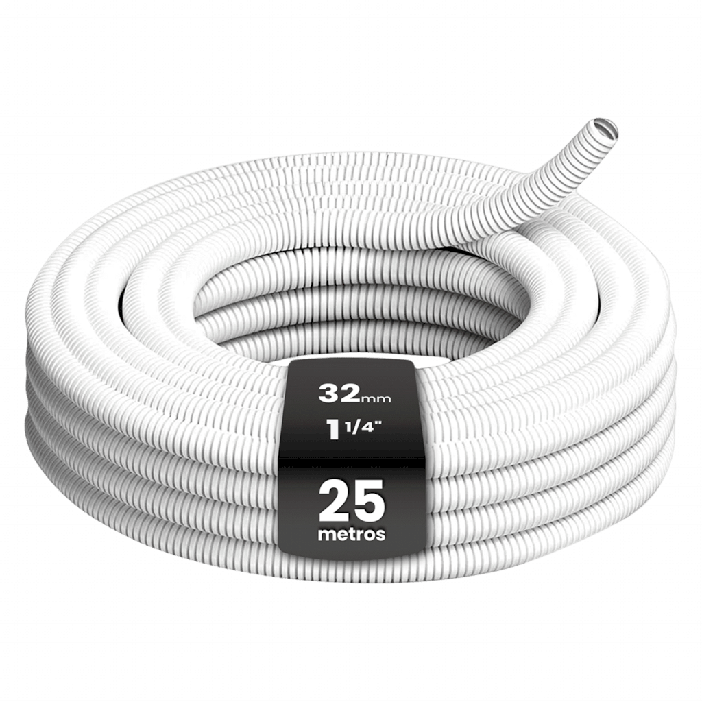 [33593] Caño Corrugado Pesado Blanco 1 1/4'' PVC Sistelectric