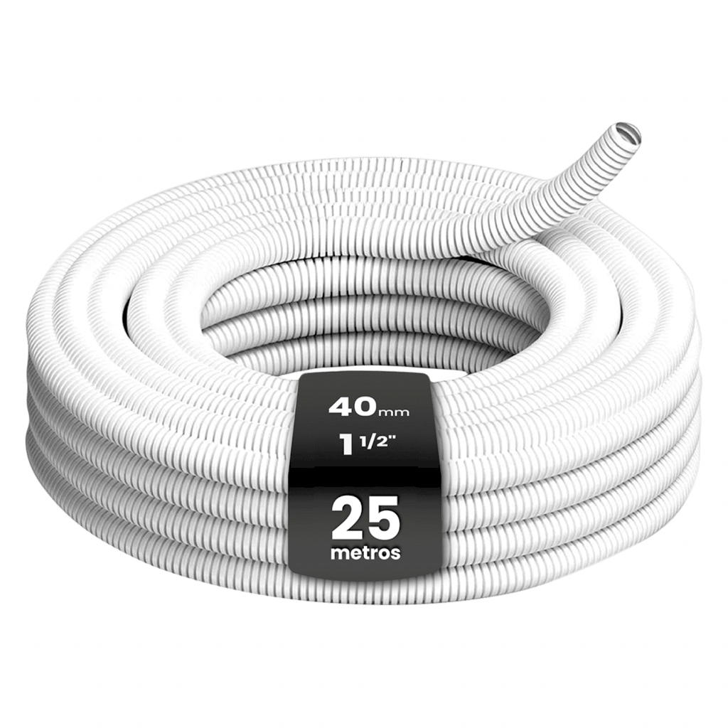 Caño Corrugado Pesado Blanco 1 1/2'' PVC Sistelectric