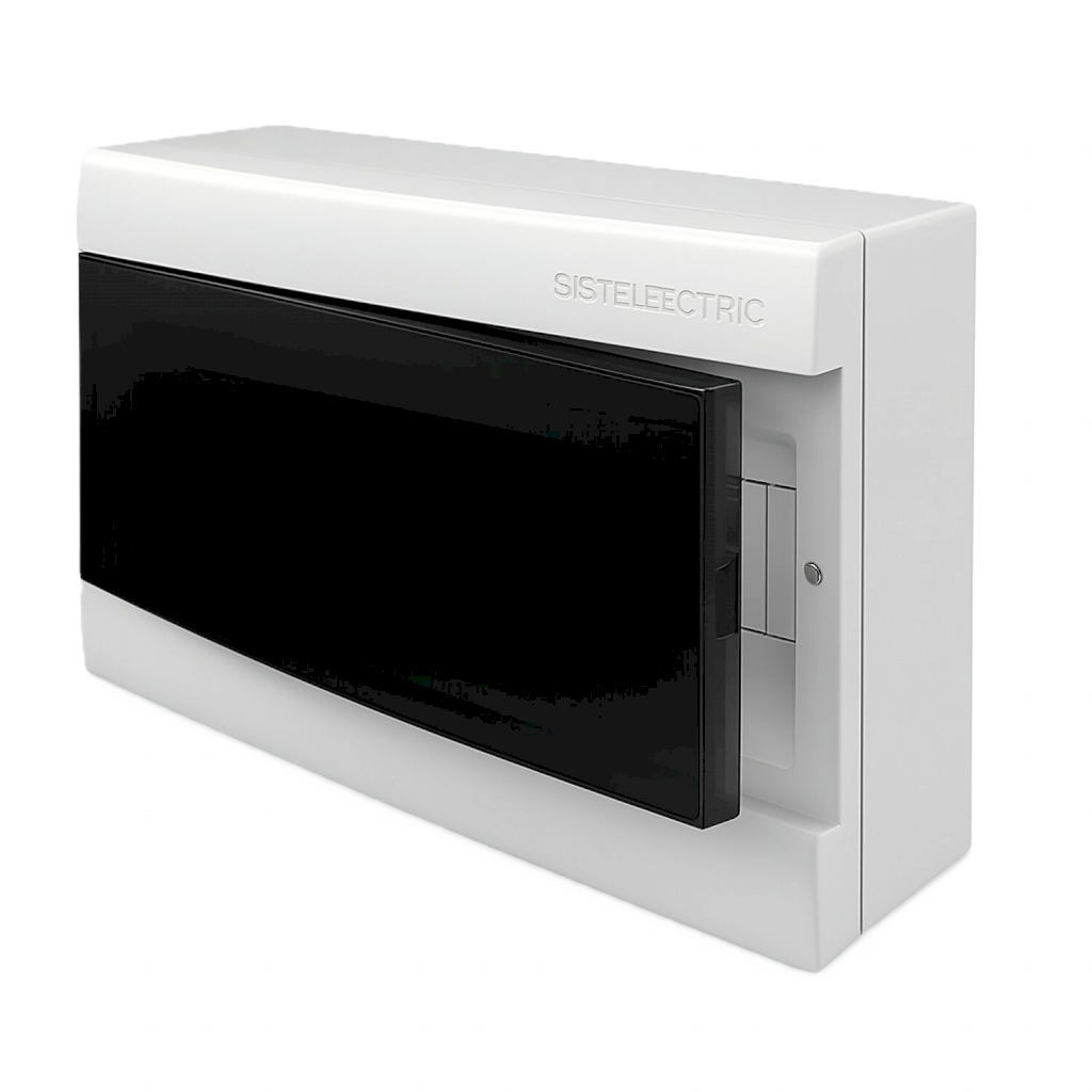 Tablero DIN Q-energy PVC Aplicar 16 Módulos Puerta Fume Interior Gris Sistelectric