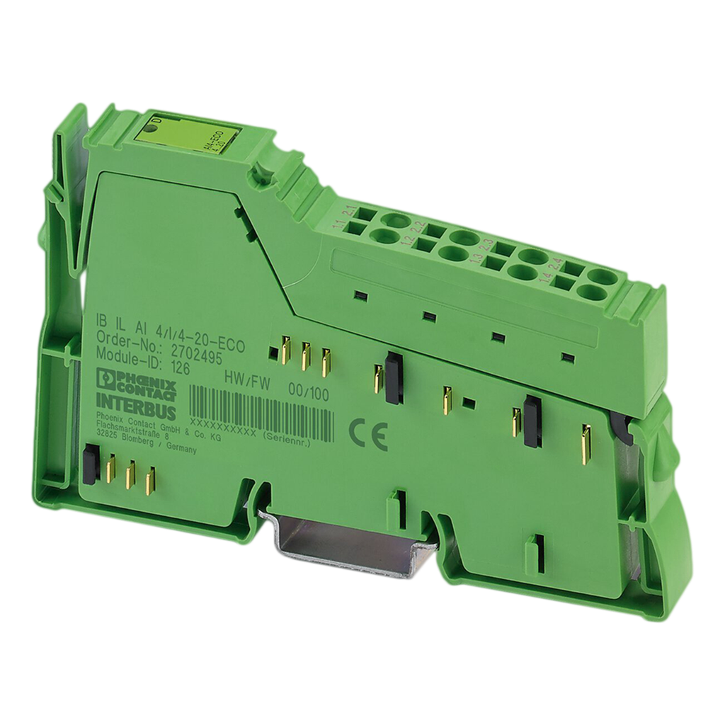 [7059] Módulo INLINE 4 E/Analog. Bornera a Resorte Montaje Riel DIN 24VCC Phoenix Contact