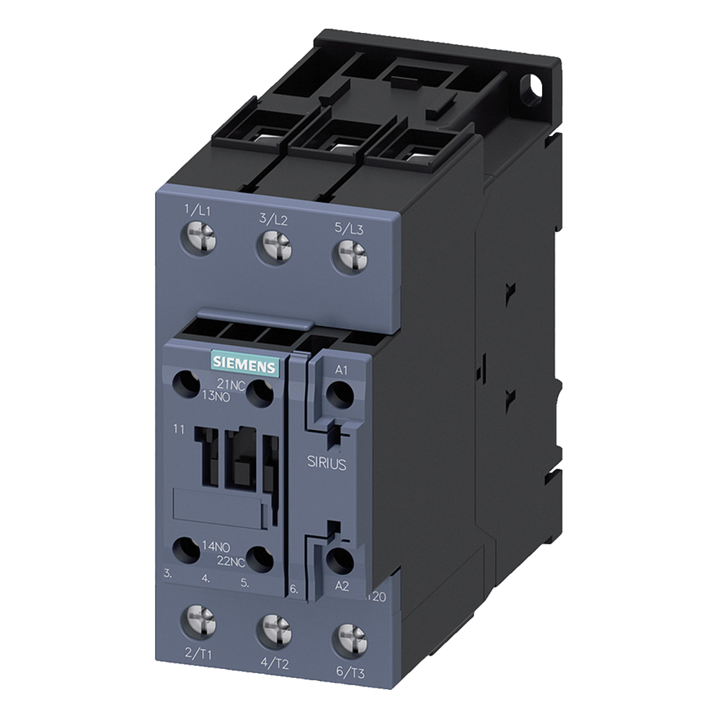 [25388] Contactor 3RT2 3P 50A 220VCA 22kW 1NA+1NC S2 Siemens