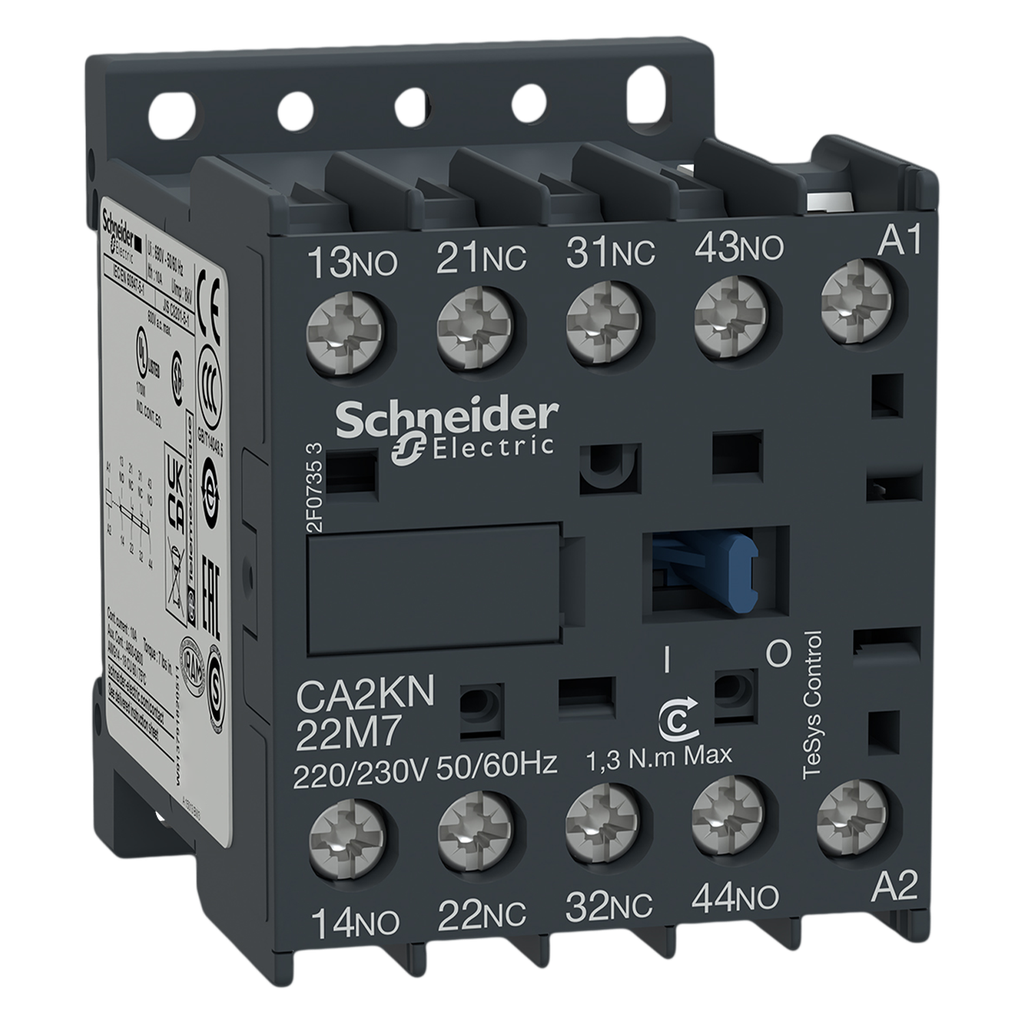 [27272] Contactor Auxiliar 4 Polos 220VCA 10A 2NA + 2NC Schneider Electric