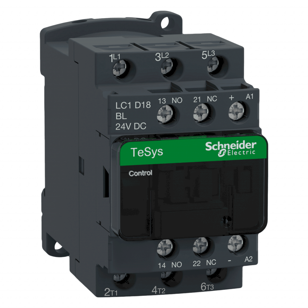 Contactor LC1D BC-AR-ANTIP 3P 18A 24VCC 7,5kW 1NA+1NC Schneider Electric