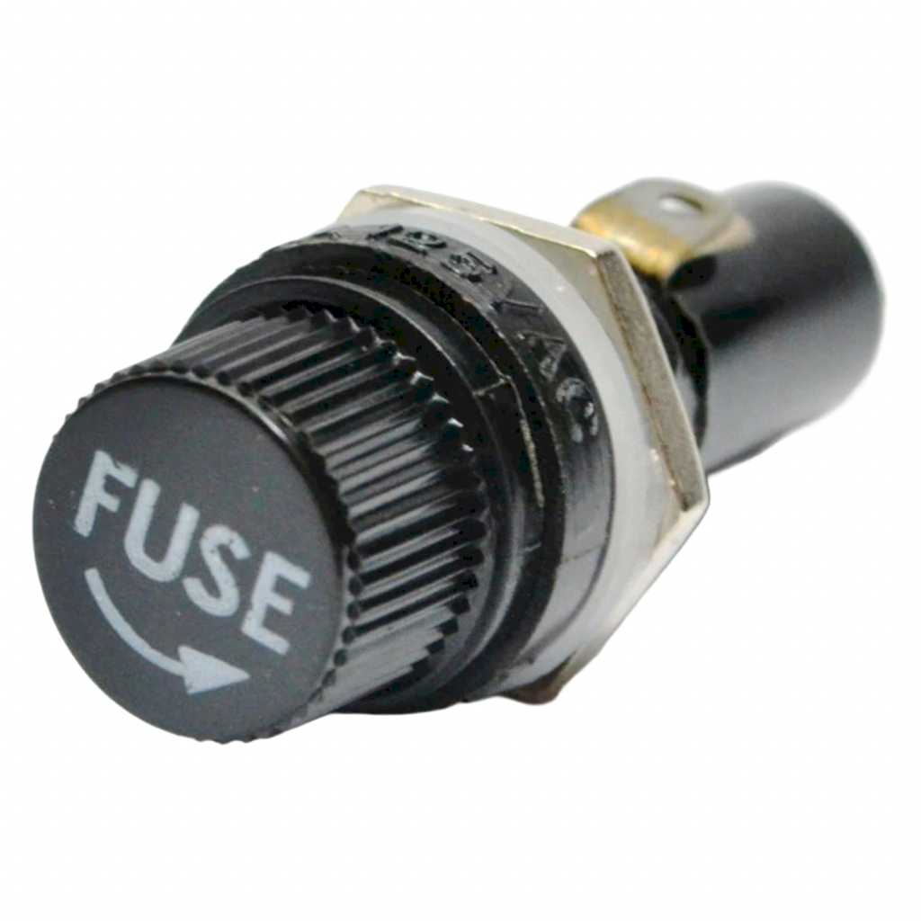[5759] Portafusible P/Panel 30x6mm Negro Electronica