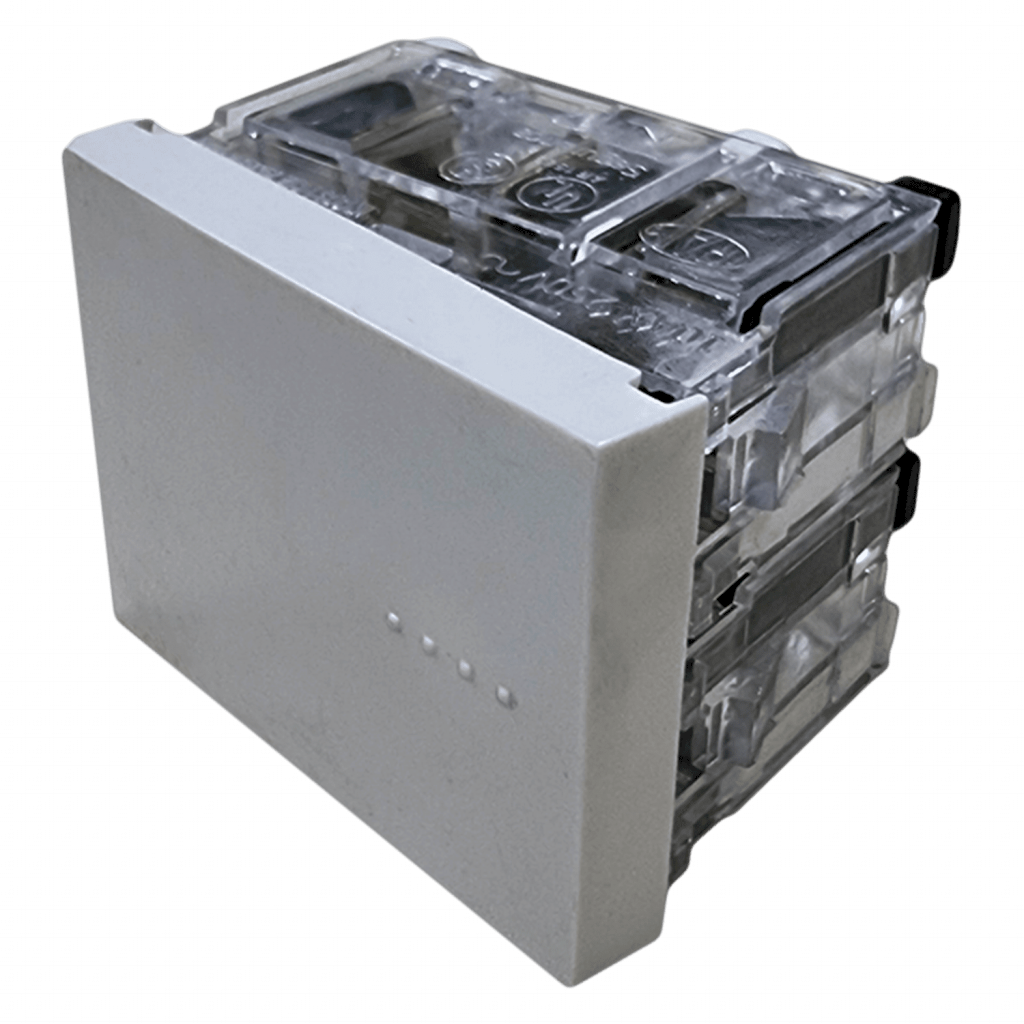 [12080] Módulo Bauhaus Combinación Doble 4 Vías Blanco Cambre