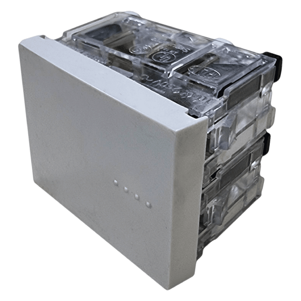 [12080] Módulo Bauhaus Combinación Doble 4 Vías Blanco Cambre