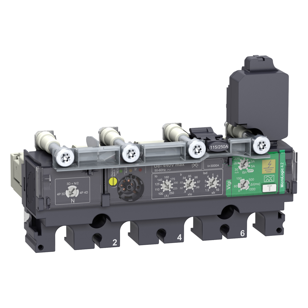 [35456] Relé Compact NSX(100 a 250) Unidad de Disparo Electrónica Regulable Hasta 440VCA 100A Schneider Electric