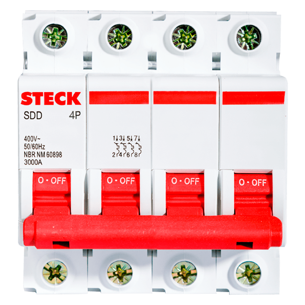 [36000] Interruptor Termomagnético SDD64 4x10A 3KA Curva C Steck Electric