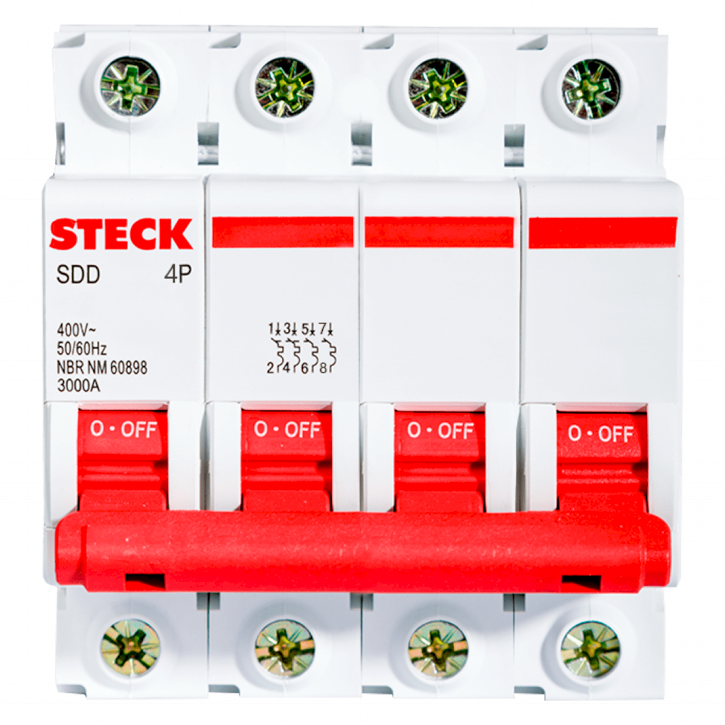 [36001] Interruptor Termomagnético SDD64 4x50A 3KA Curva C Steck Electric