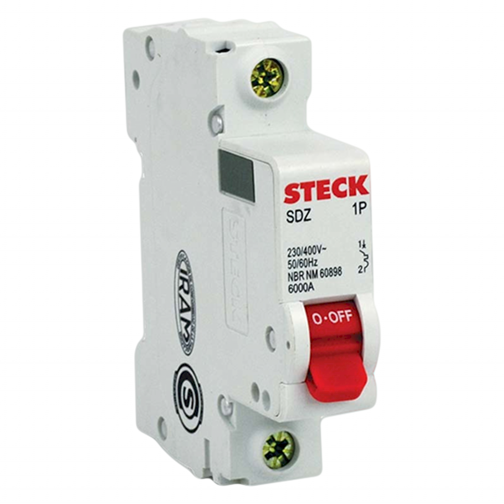 [36004] Interruptor Termomagnético SDZD61 1x6A 6KA Curva C Steck Electric