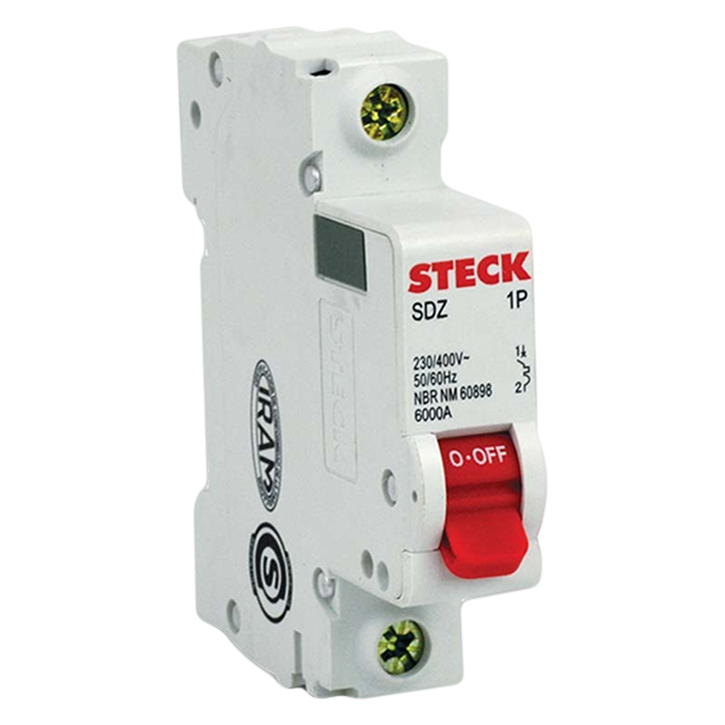 [36004] Interruptor Termomagnético SDZD61 1x6A 6KA Curva C Steck Electric