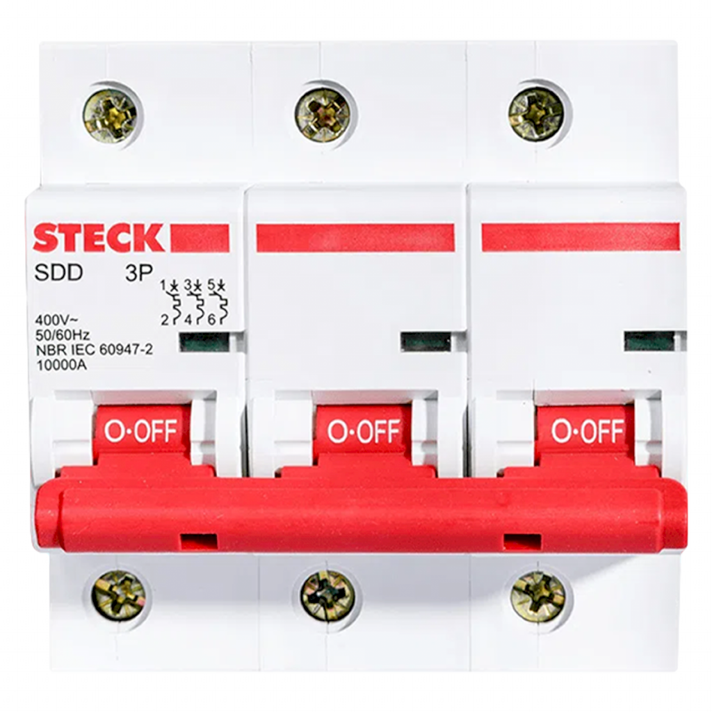 [36044] Interruptor Termomagnético SDD3C 3x80A 10KA Curva C Steck Electric