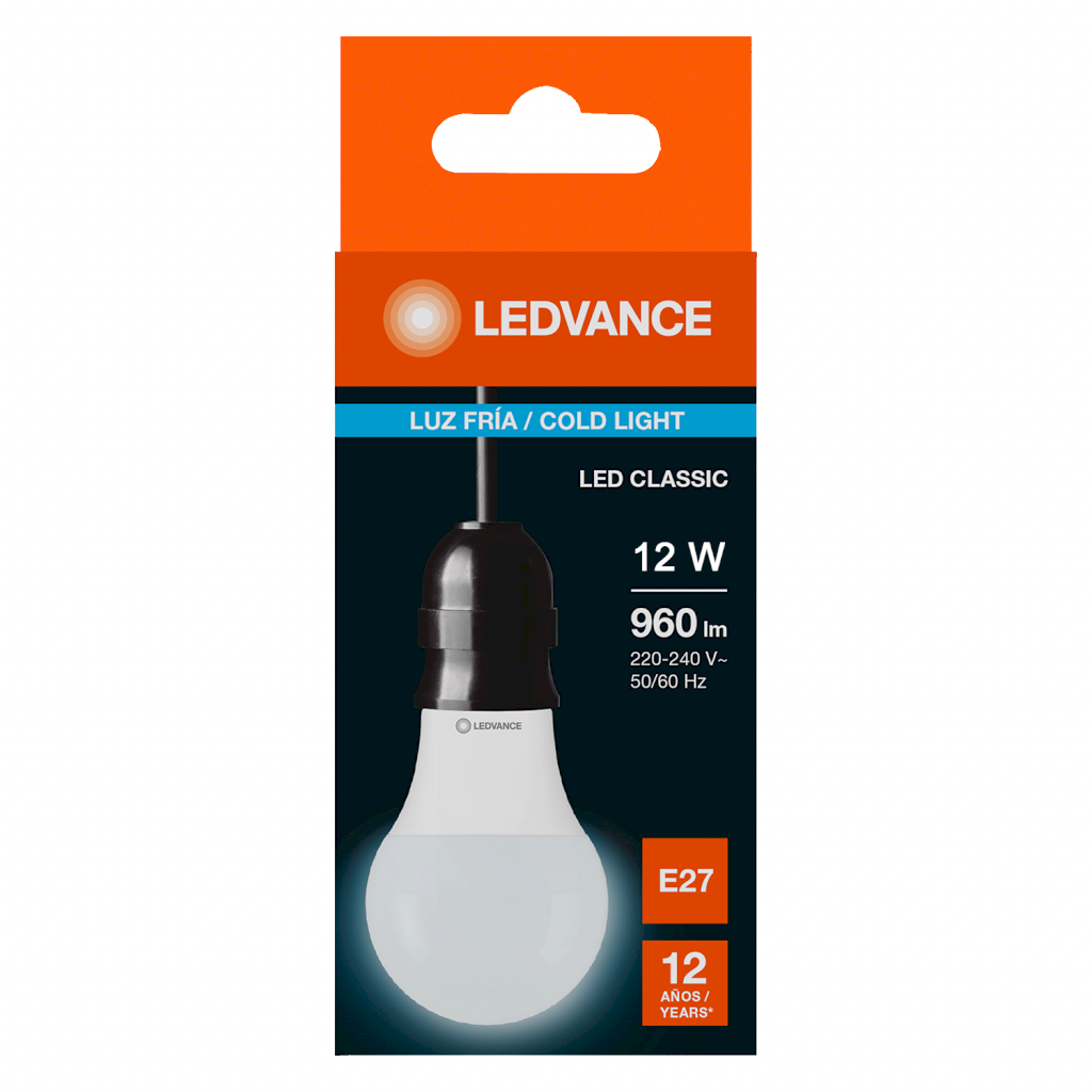 Lampara Led A60 12W Luz Día E27 960lm Ledvance
