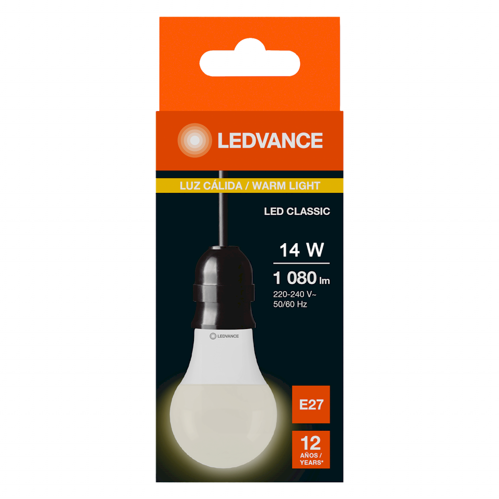 Lampara Led A60 14W Luz Calida E27 1080lm Ledvance