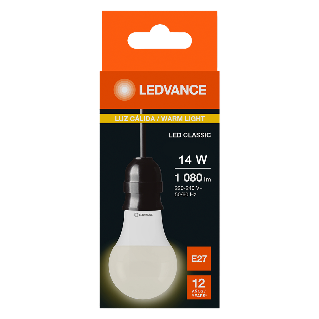[36537] Lampara Led A60 14W Luz Calida E27 1080lm Ledvance