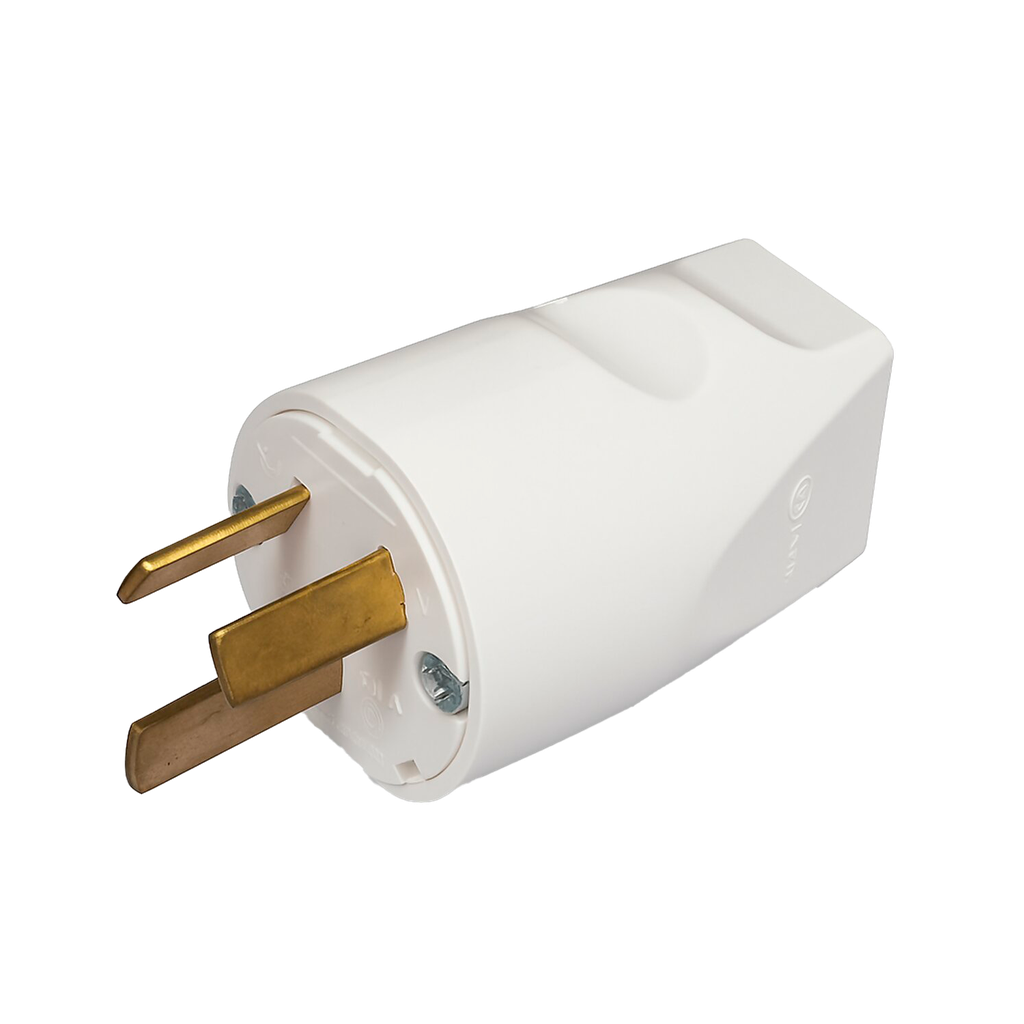 [37671] Ficha Macho Bipolar 10A C/Tierra Blanco Salida Posterior Cambre