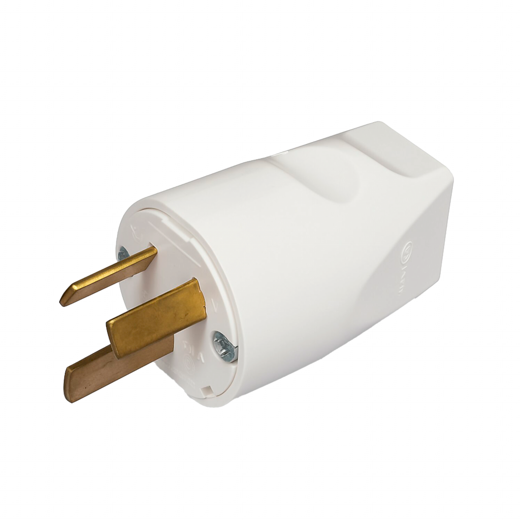 [37671] Ficha Macho Bipolar 10A C/Tierra Blanco Salida Posterior Cambre