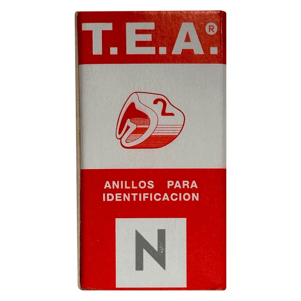 Anillos Identificadores Amarillo Letra N Tea