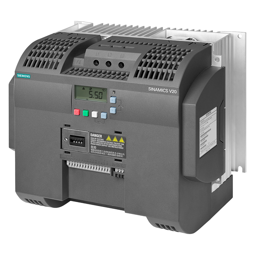 [24231] Variador V20 380-480VCA LO: 11kW/15HP HO: 11kW/15HP C/Filtro USS/RTU Siemens