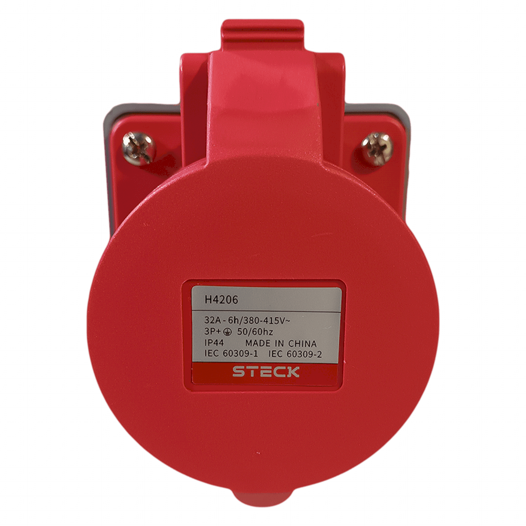 [37137] Toma Industrial Sobreponer Triton 32A 3P+T 380V IP44 Steck Electric