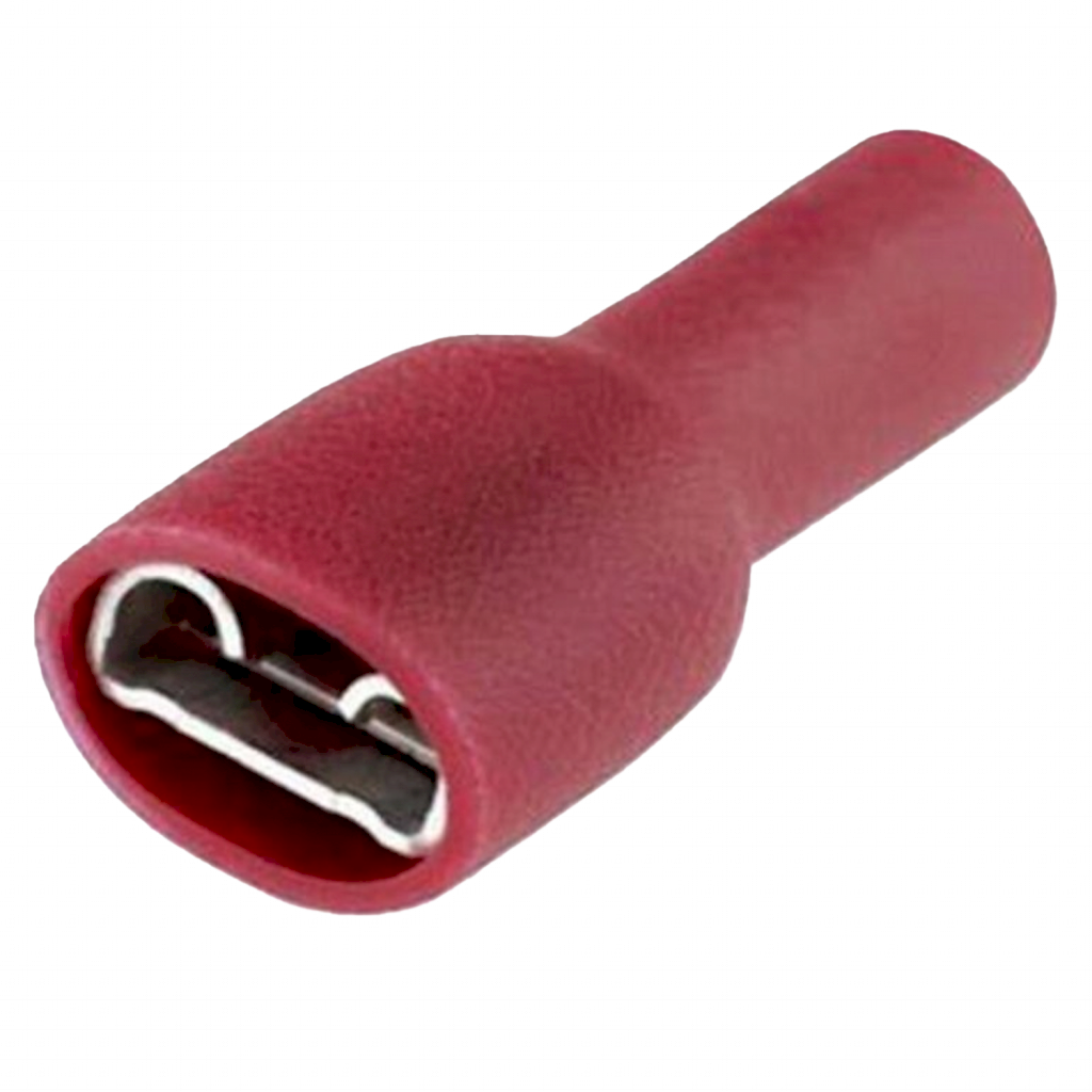 [37163] Terminal Pala Hembra A18 Rojo Largo 6,3mm Tbcin