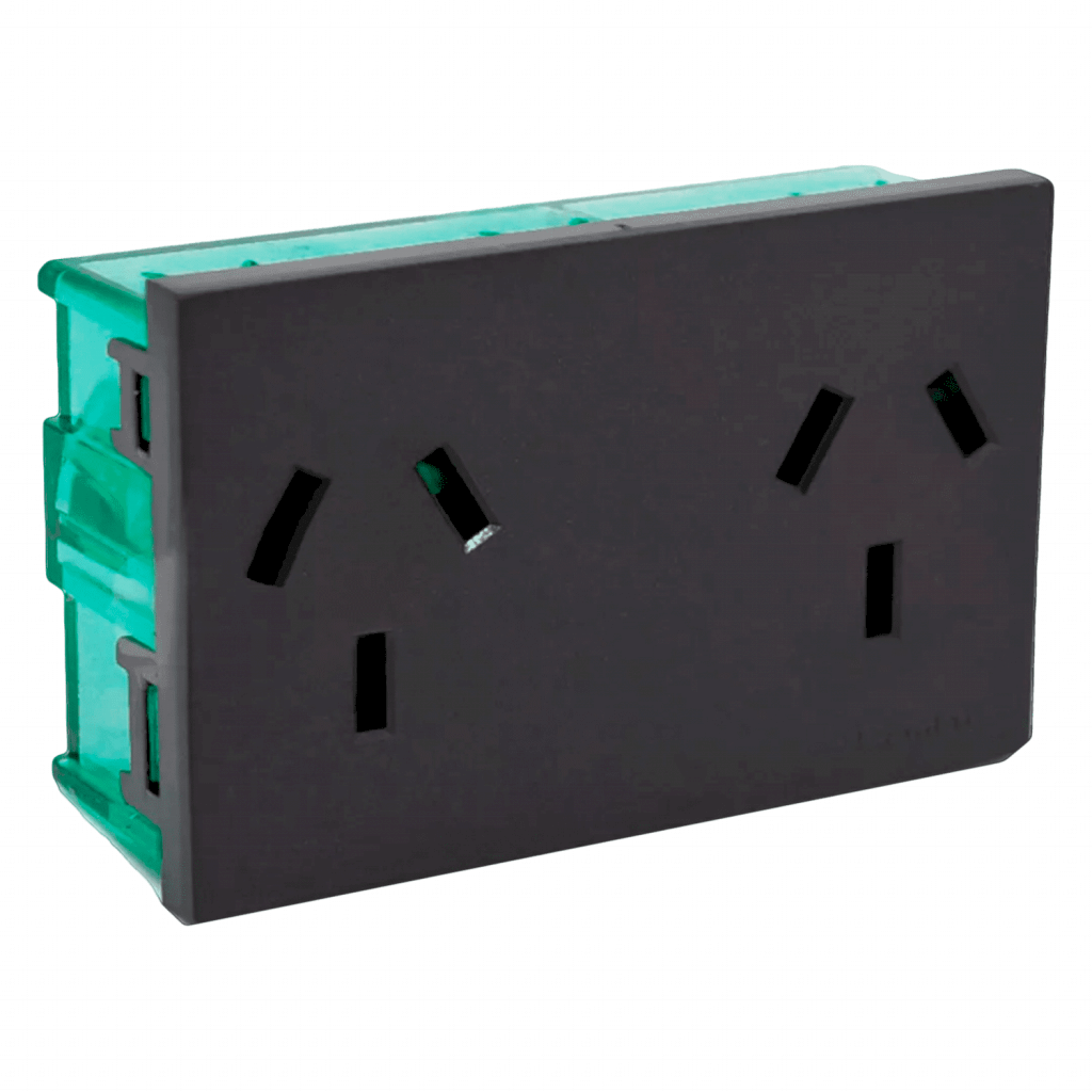 [18210] Toma C/Tierra Doble 10A 220V 3 Patas Planas Easyfit Gris Cambre