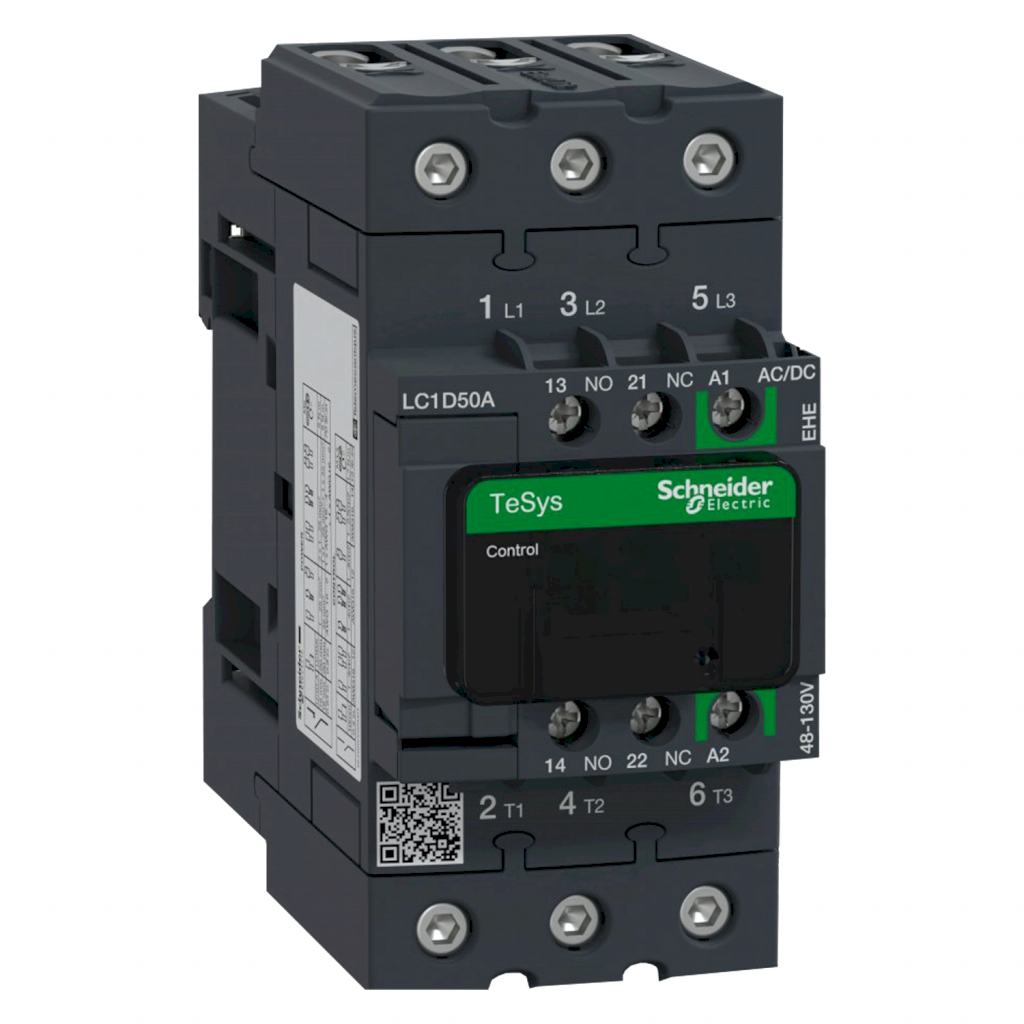 Contactor LC1D 3P 50A 690VCA 22kW 3NA Schneider Electric
