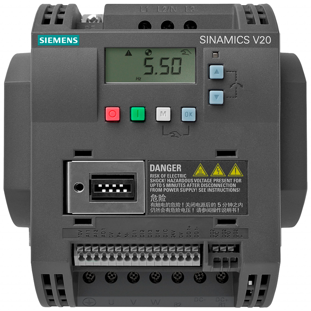 [34022] Variador V20 3 Fases 0,37kW/0,5HP 380VCA 1,3A Siemens